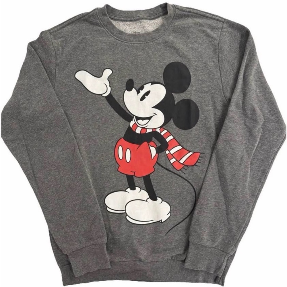 Disney Gray Crewneck Sweatshirt with Mickey Mouse